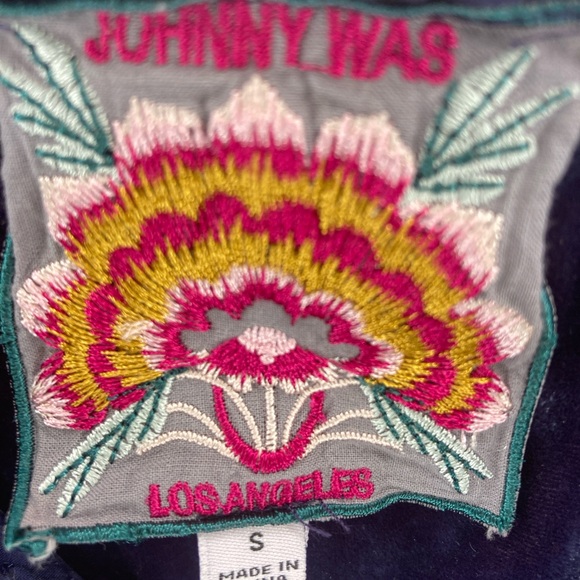 Johnny Was Dylan Velvet Double-tassel Blouse In Iridescent Blue - RARE - Small - Picture 6 of 16